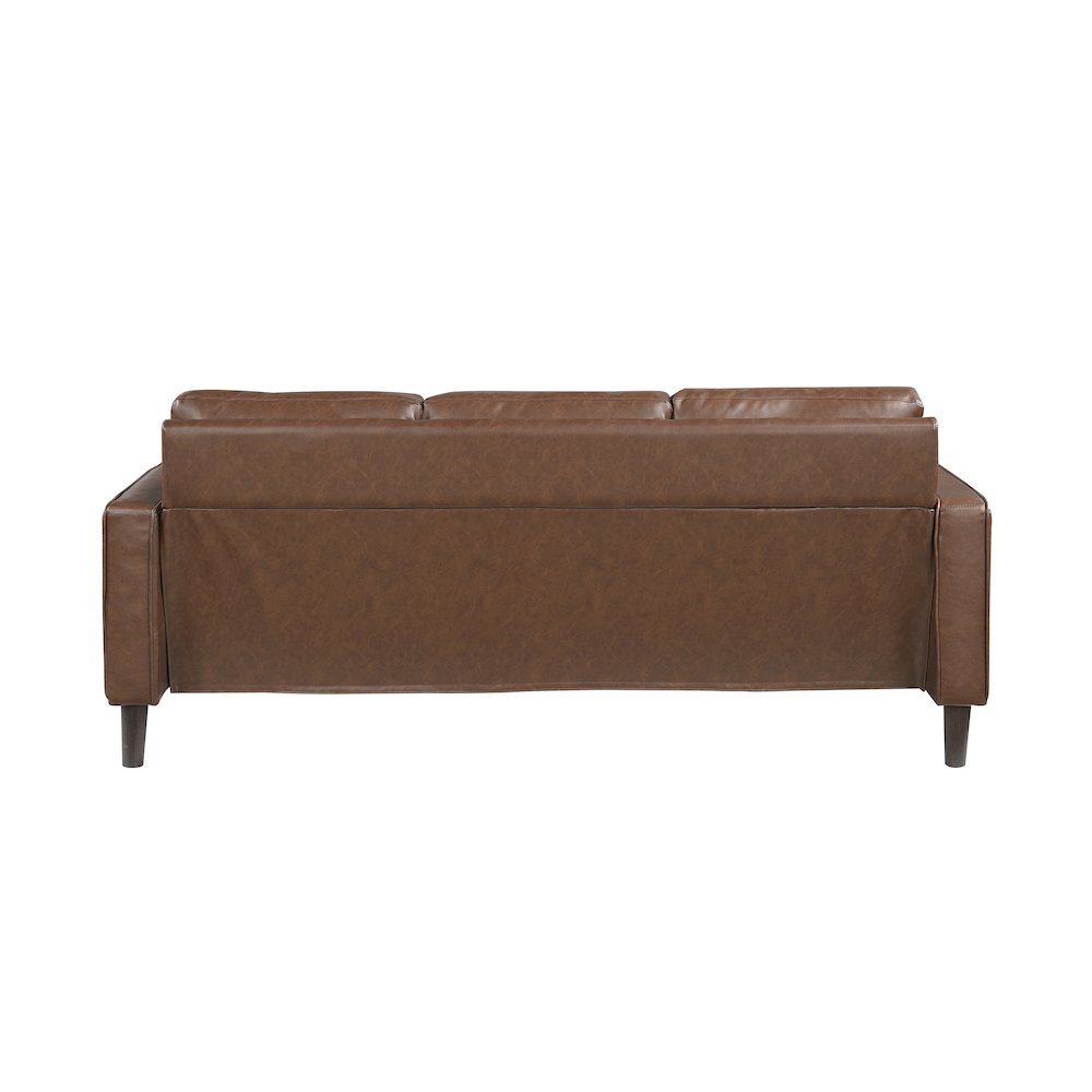 Lexicon Malcolm Faux leather Sofa in Chocolate. Picture 3