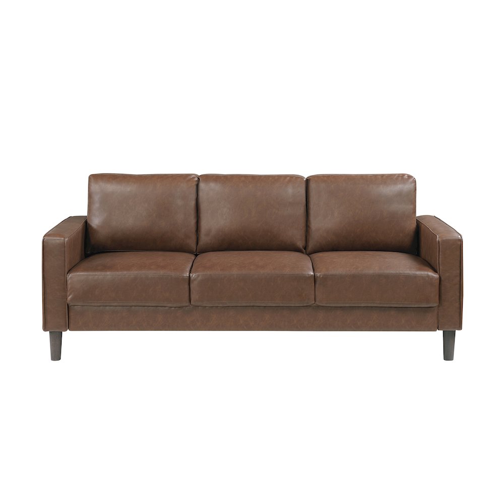 Lexicon Malcolm Faux leather Sofa in Chocolate. Picture 4