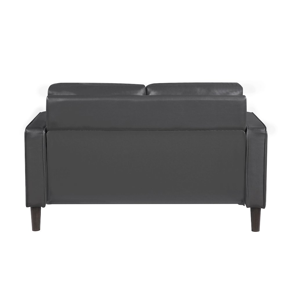 Lexicon Malcolm Faux leather Love Seat in Dark Gray. Picture 5