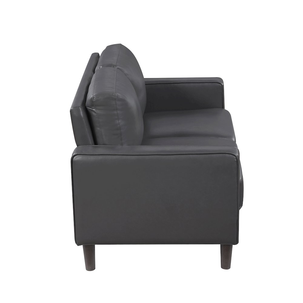 Lexicon Malcolm Faux leather Love Seat in Dark Gray. Picture 4