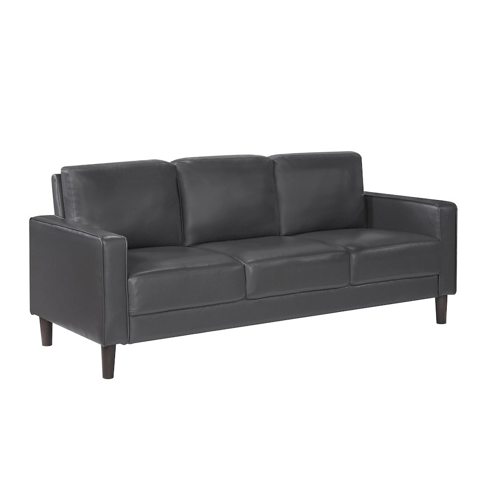 Lexicon Malcolm Faux leather Sofa in Dark Gray. Picture 1