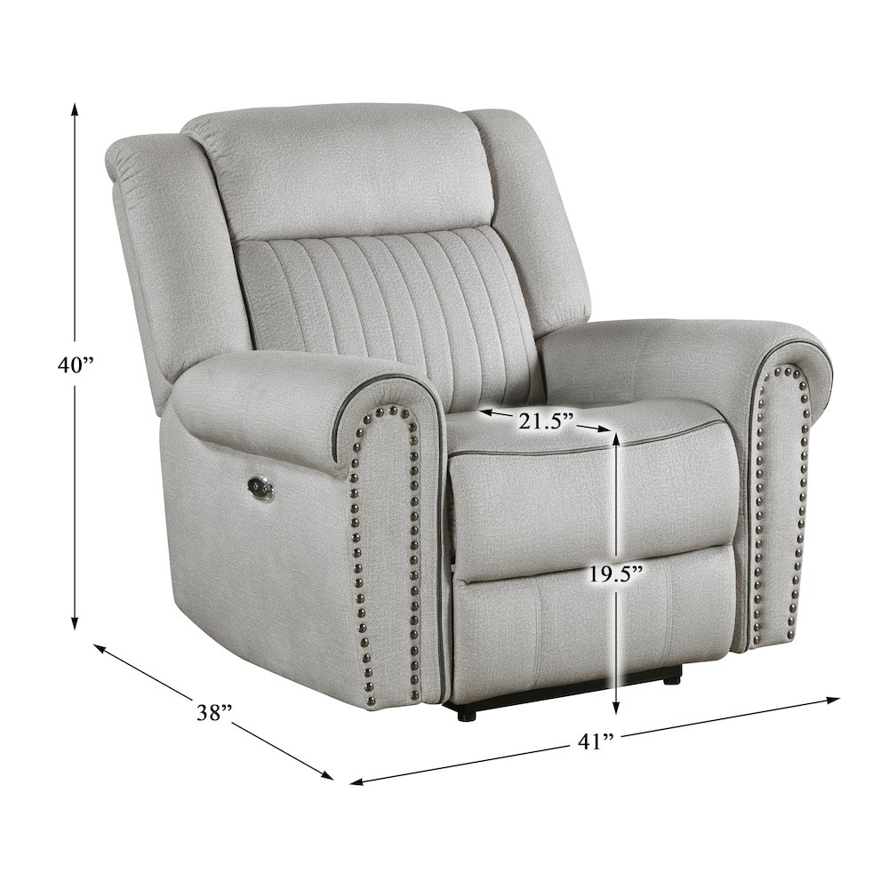 Lexicon Brennen Microfiber Reclining Chair in Mist. Picture 4