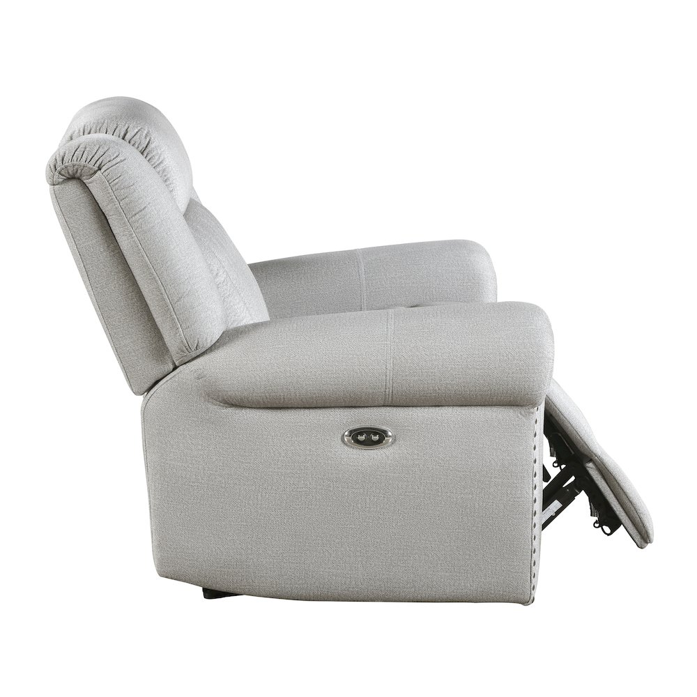 Lexicon Brennen Microfiber Reclining Chair in Mist. Picture 10