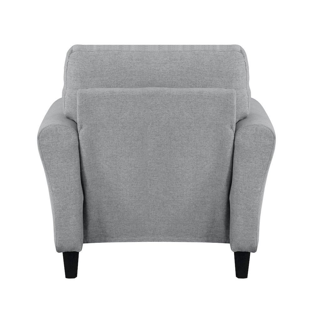Ellery Textured Fabric Arm Chair In Dark Gray. Picture 3