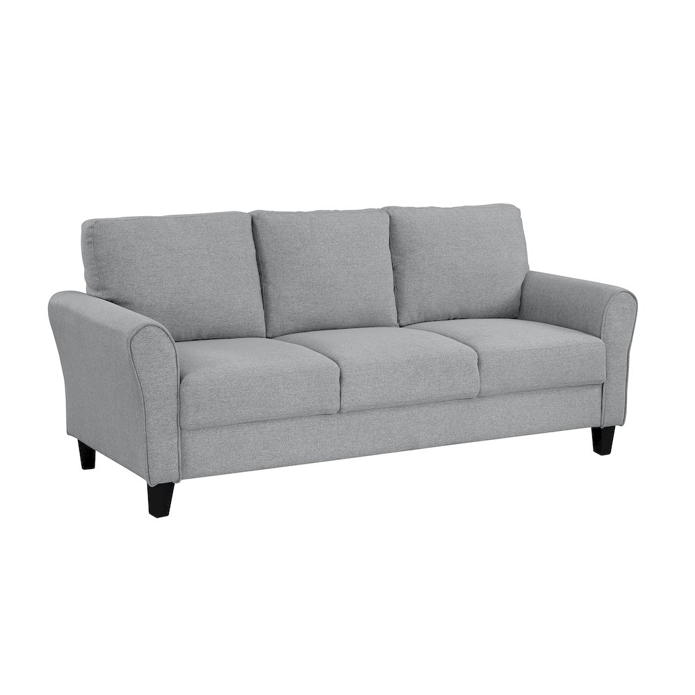 Ellery Textured Fabric Sofa In Dark Gray. Picture 1