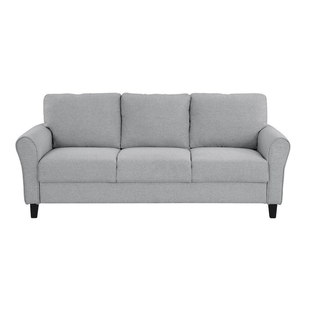 Ellery Textured Fabric Sofa In Dark Gray. Picture 4