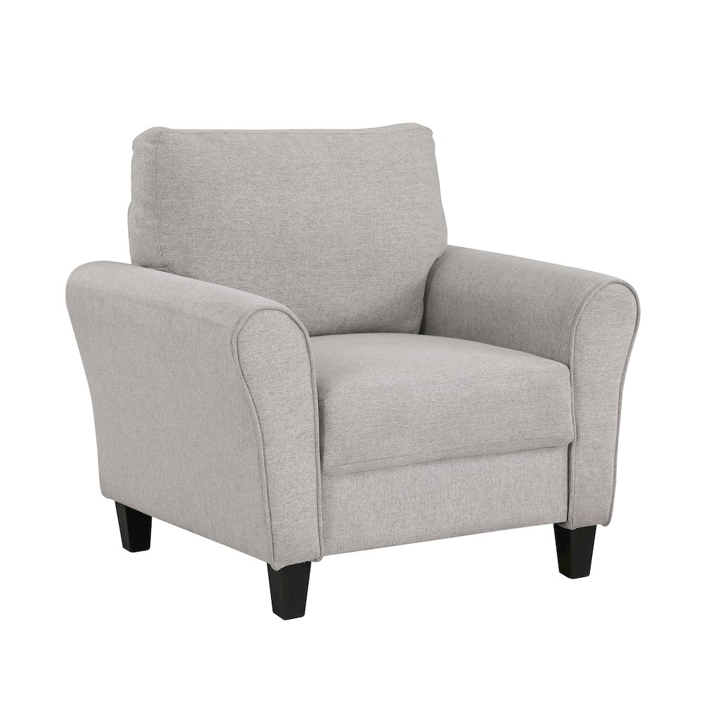 Ellery Textured Fabric Arm Chair In Sand. Picture 1