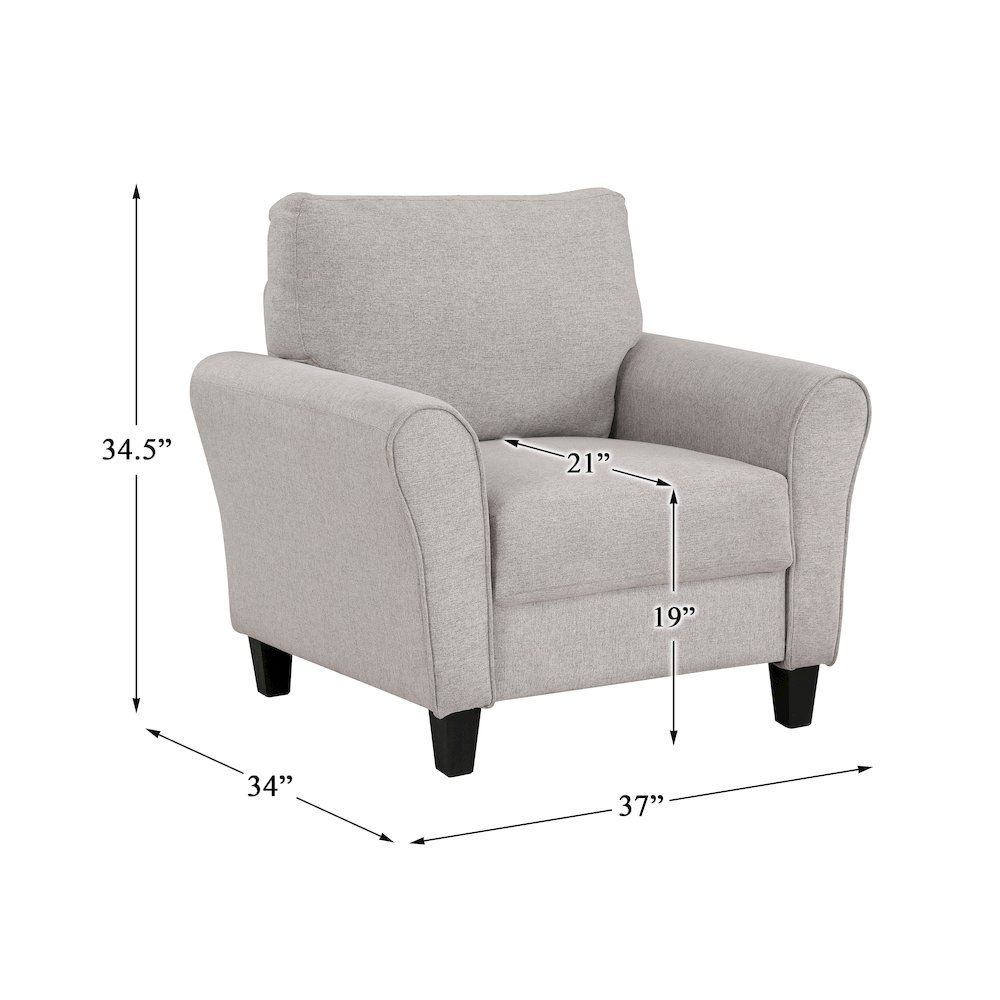 Ellery Textured Fabric Arm Chair In Sand. Picture 4