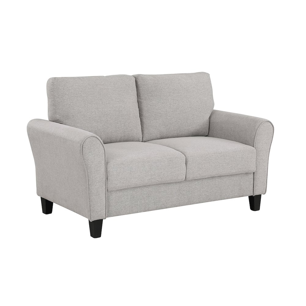Ellery Textured Fabric Love Seat In Sand. Picture 1