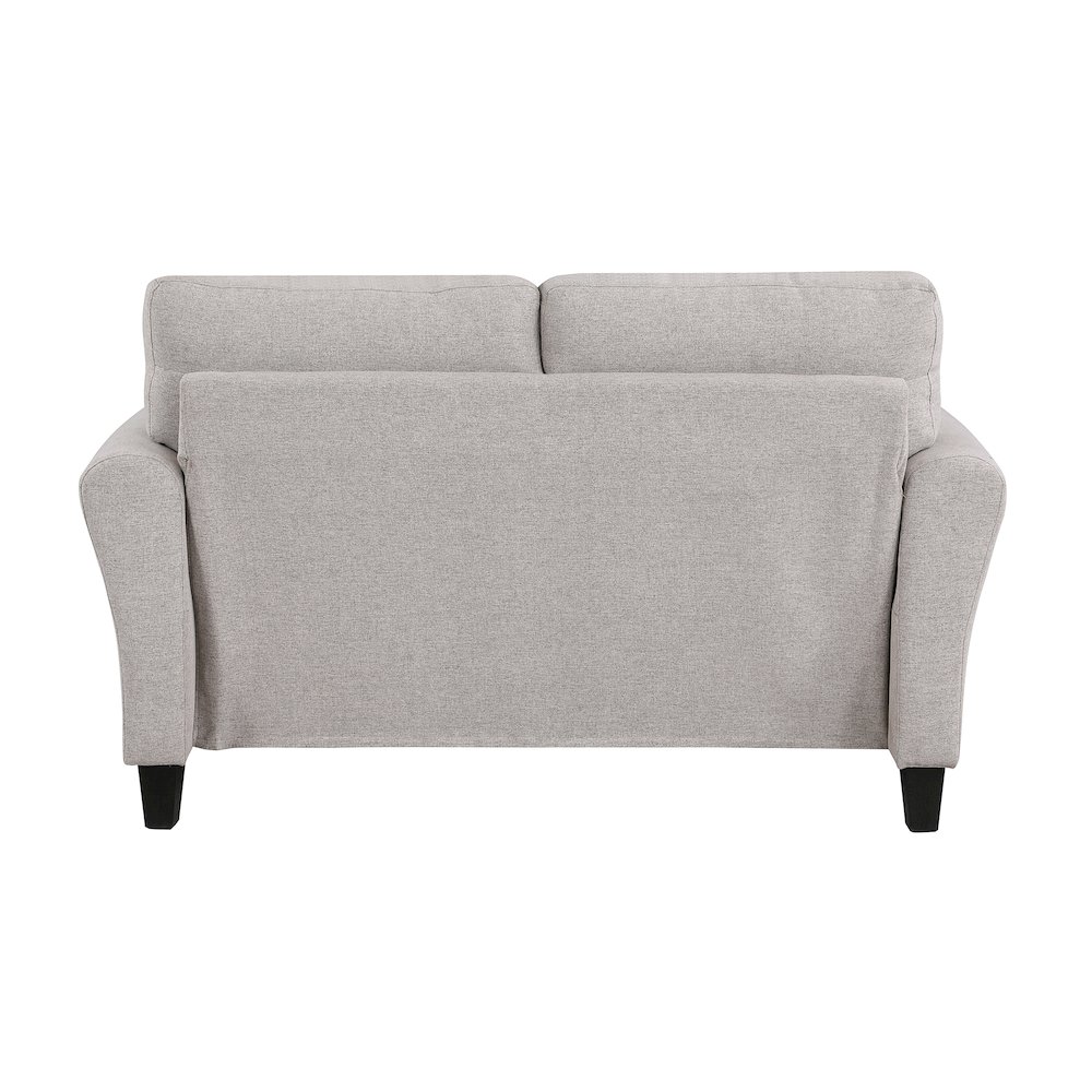 Ellery Textured Fabric Love Seat In Sand. Picture 3