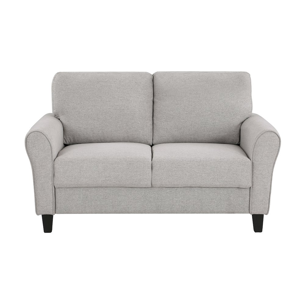 Ellery Textured Fabric Love Seat In Sand. Picture 5