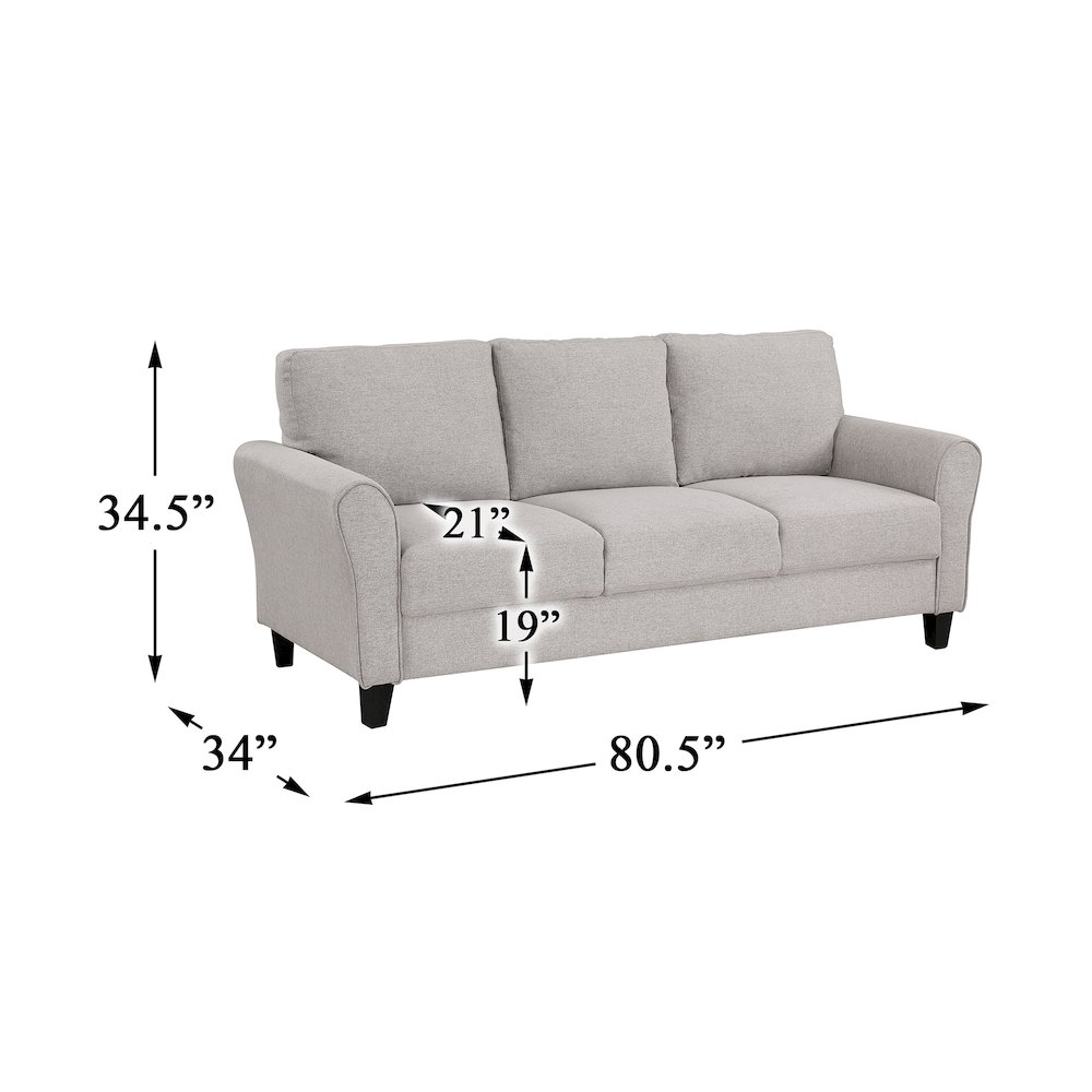 Ellery Textured Fabric Sofa In Sand. Picture 2
