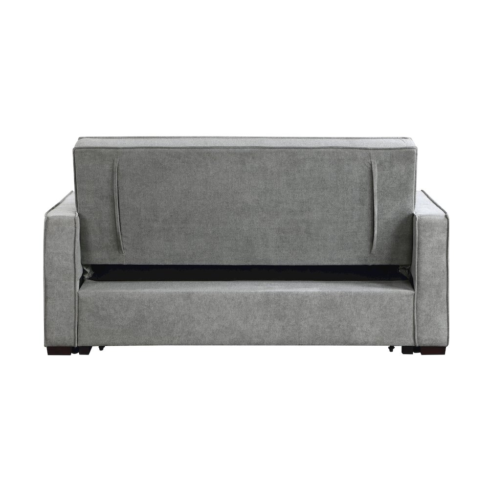 Altair Textured Fabric Convertible Studio Sofa With Pull-Out Bed In Gray. Picture 3