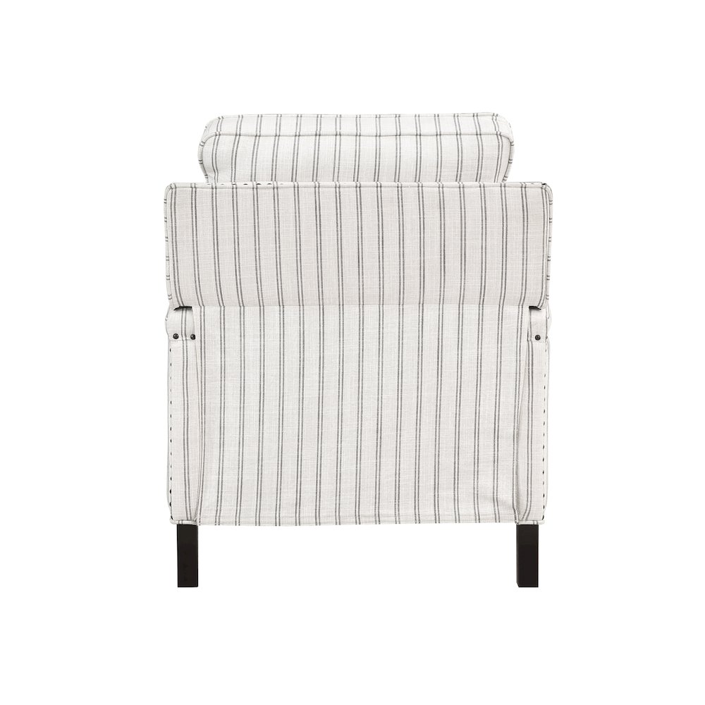 Landrum Textured Fabric Push Back Reclining Chair In Beige & Gray Strip. Picture 3