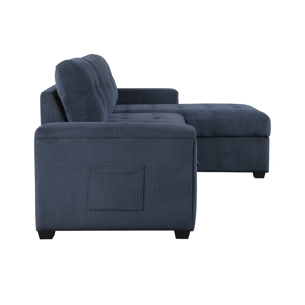 Lexicon Barbara Textured Reversible Sectional in Blue. Picture 5
