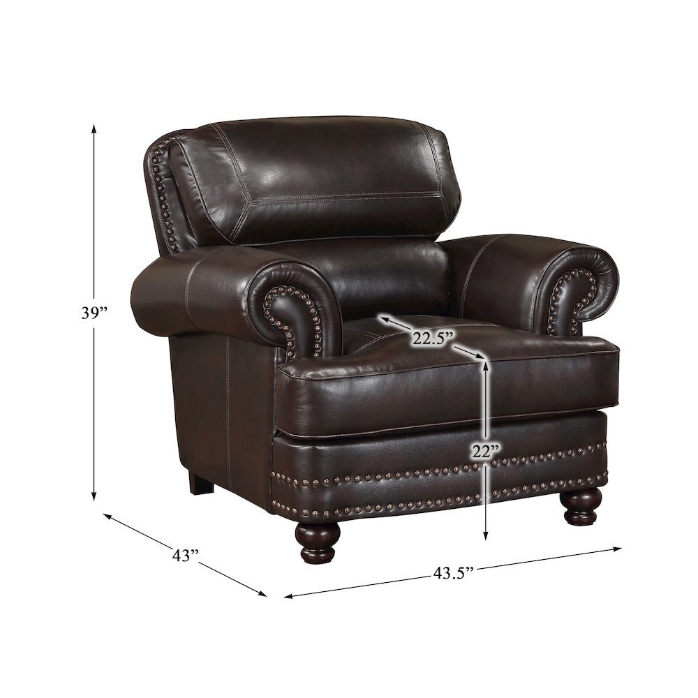 Milford Faux Leather Arm Chair In Brown. Picture 4