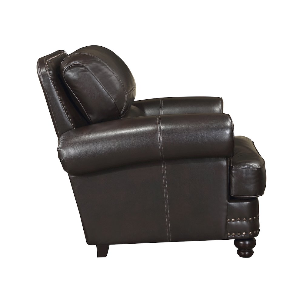 Milford Faux Leather Arm Chair In Brown. Picture 5