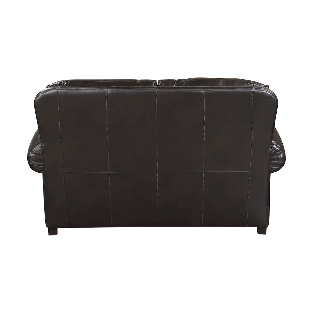 Milford Faux Leather Love Seat In Brown. Picture 3