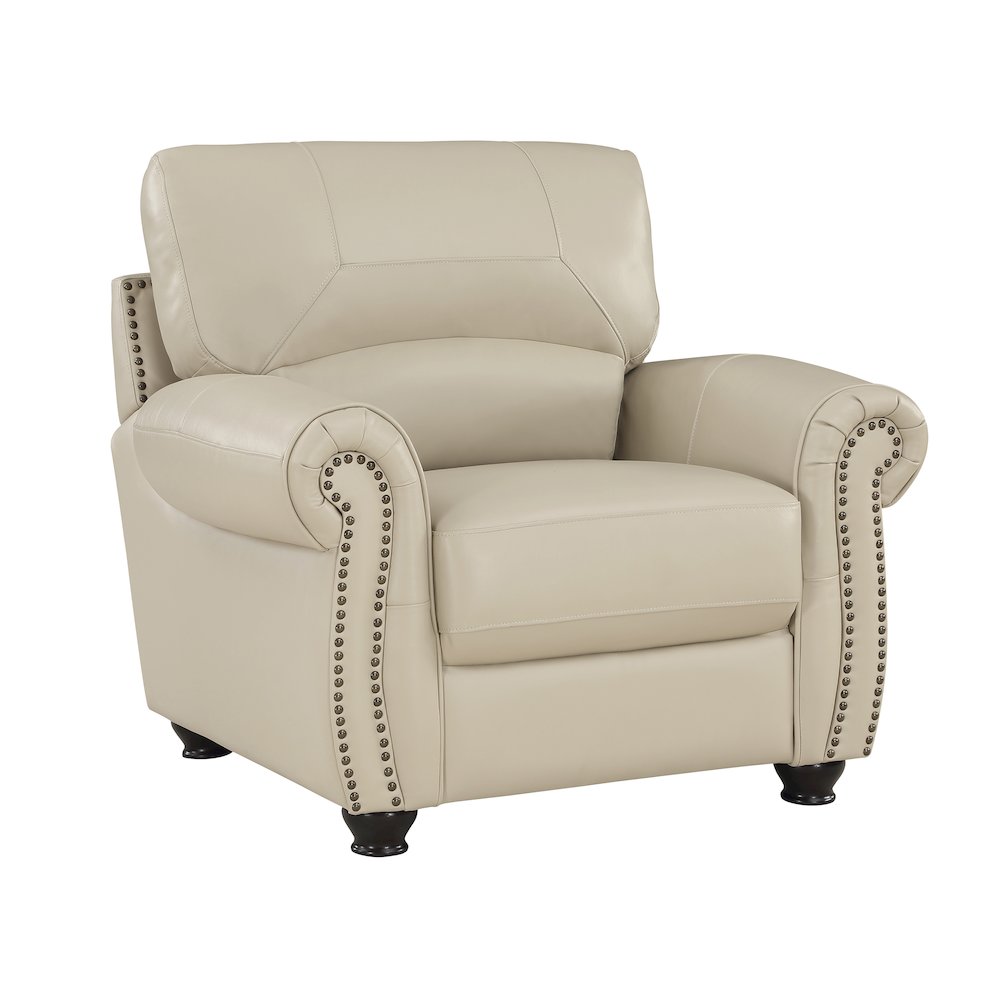 Foxborough Leather Arm Chair In Cream. Picture 1