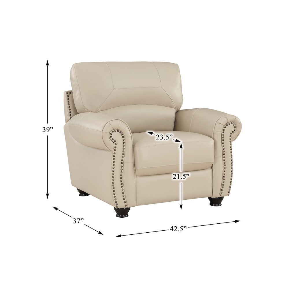 Foxborough Leather Arm Chair In Cream. Picture 4