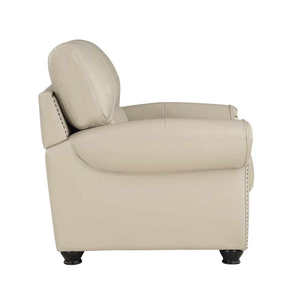Foxborough Leather Arm Chair In Cream. Picture 5