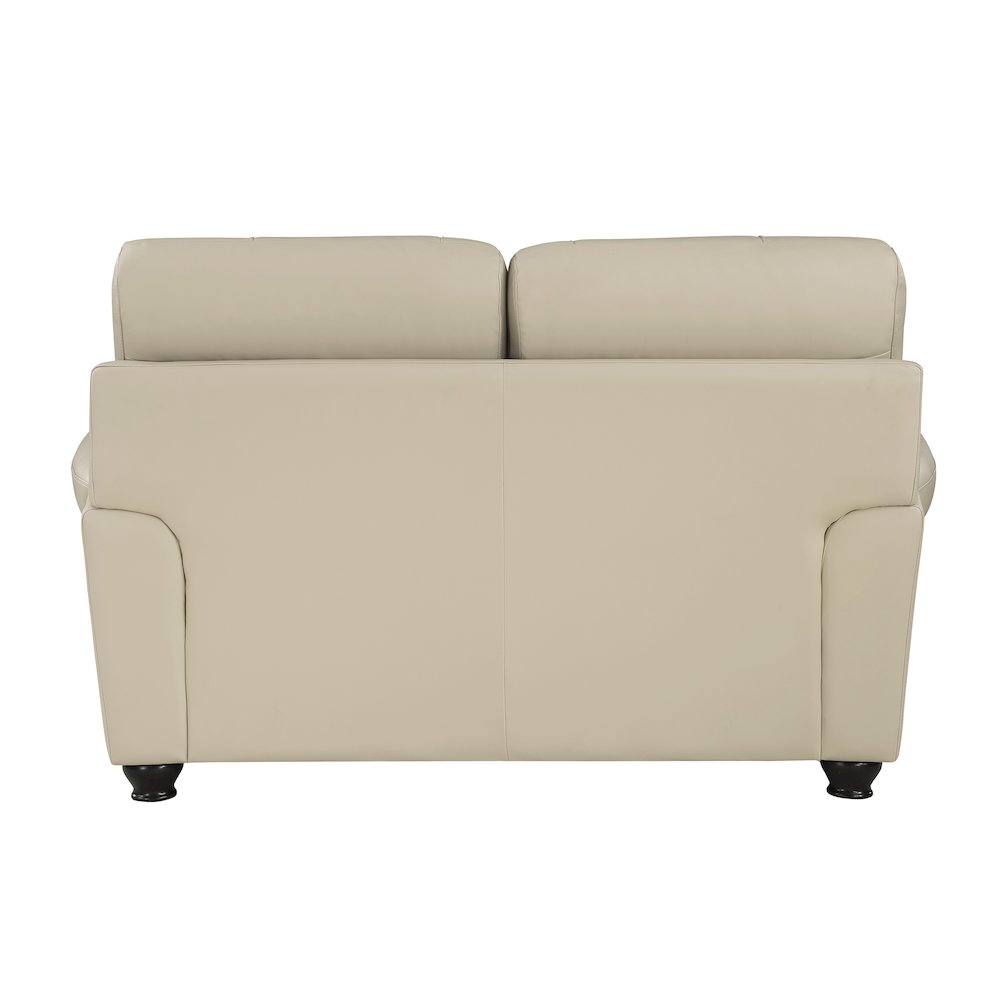 Foxborough Leather Love Seat In Cream. Picture 3