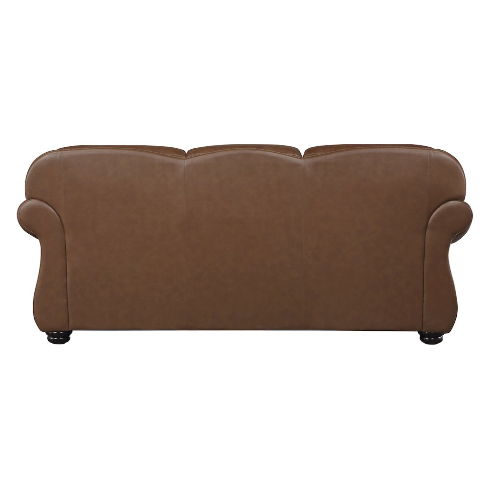 Attleboro Leather Sofa In Camel Brown. Picture 3