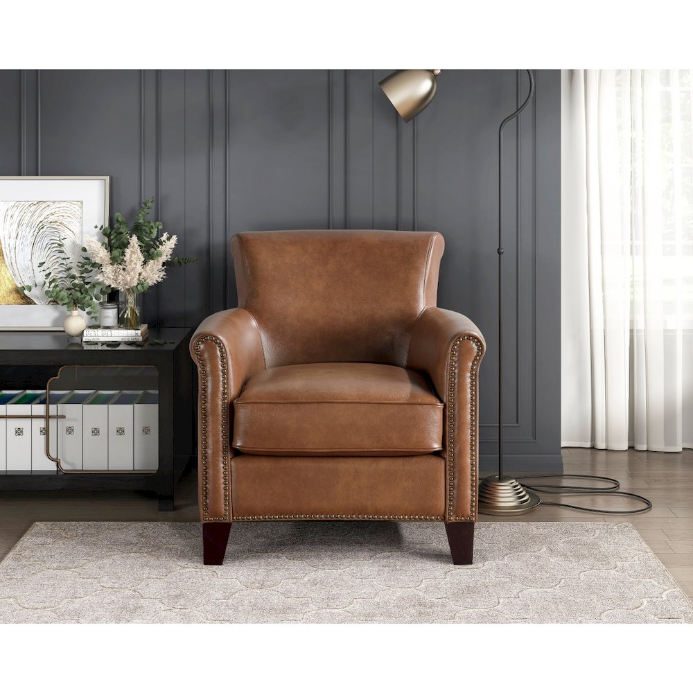 Lexicon Braintree Leather Accent chair in Brown. Picture 2