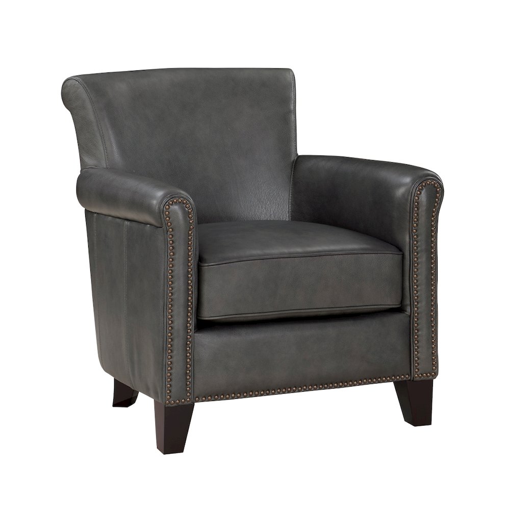 Lexicon Braintree Leather Accent chair in Gray Color. Picture 1