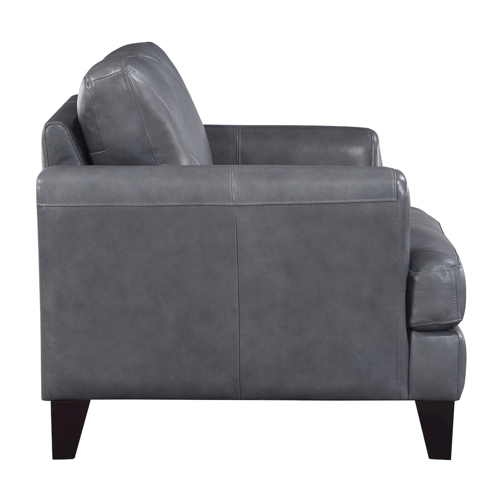 Thierry Leather Arm Chair In Burnish Gray. Picture 4