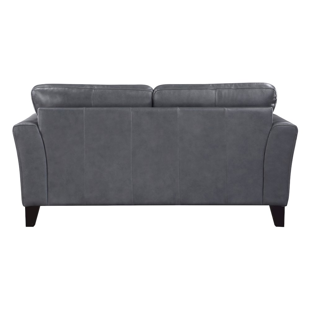 Thierry Leather Love Seat In Burnish Gray. Picture 2