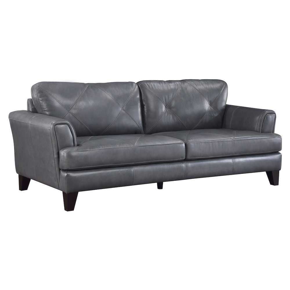 Thierry Leather Sofa In Burnish Gray. Picture 1