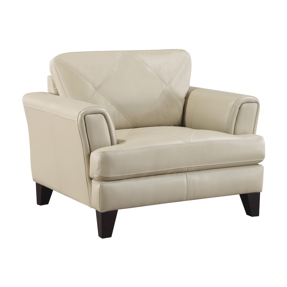 Thierry Leather Arm Chair In Cream. Picture 1