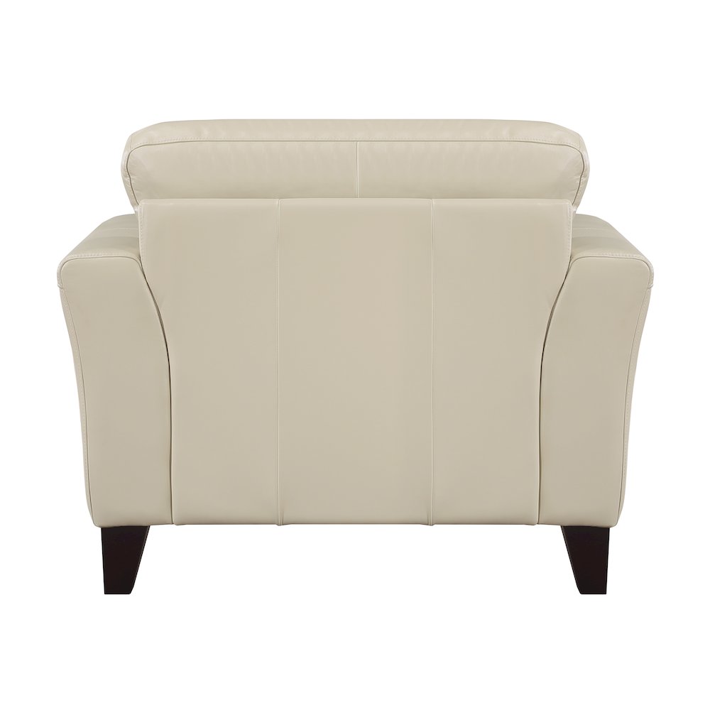 Thierry Leather Arm Chair In Cream. Picture 3