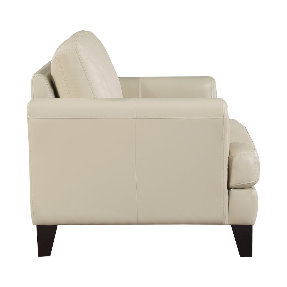 Thierry Leather Arm Chair In Cream. Picture 5