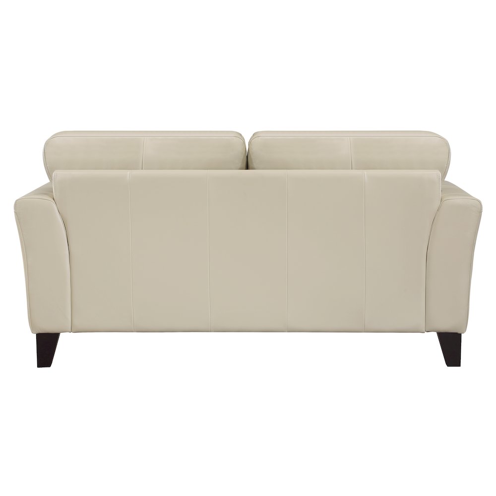 Thierry Leather Love Seat In Cream. Picture 3