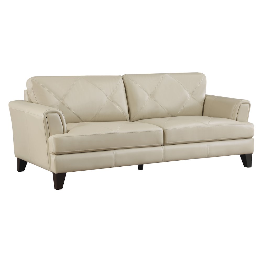 Thierry Leather Sofa In Cream. Picture 1