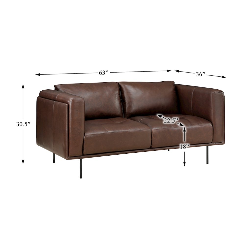 Soren leather love seat. Picture 4