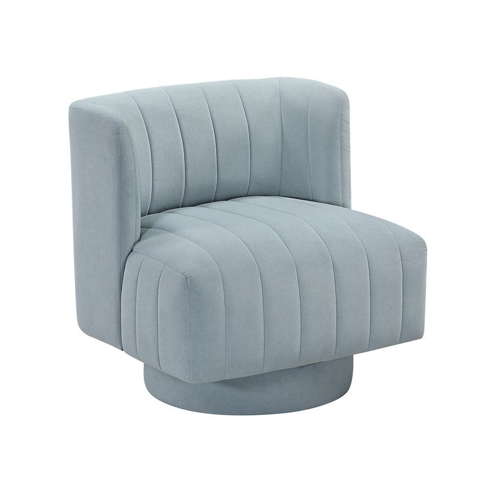 Joyce Textured Swivel Chair in Aqua Blue. Picture 1
