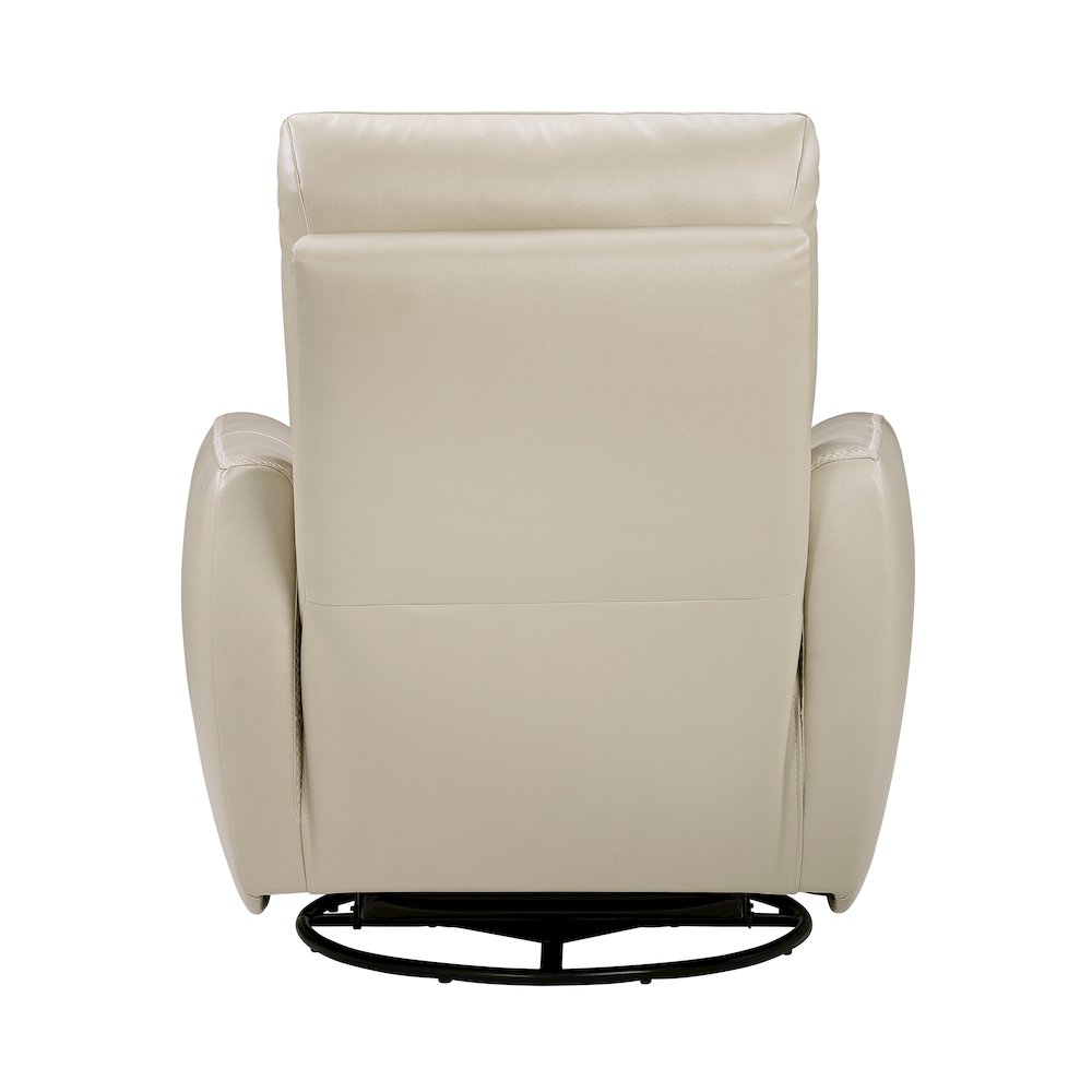 Cassian Leather Swivel Glider Reclining Chair in Taupe. Picture 3