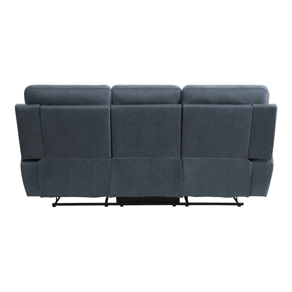 Clifton Microfiber Double Reclining Sofa In Blue. Picture 3