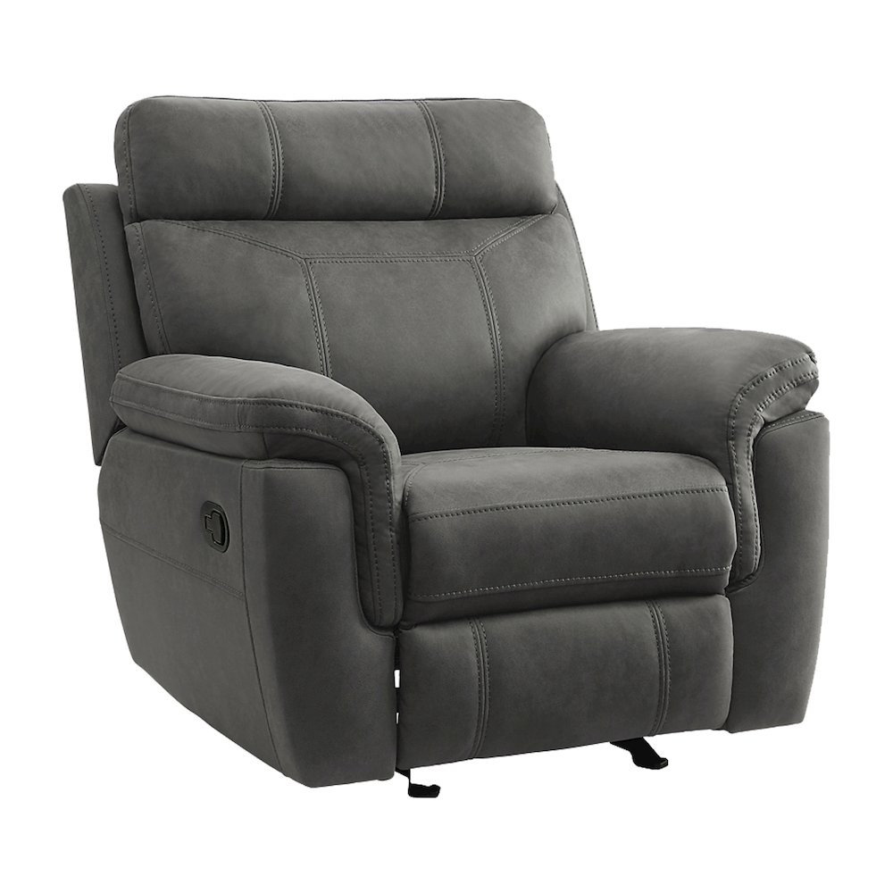 Clifton Microfiber Glider Reclining Chair In Pewter. Picture 1