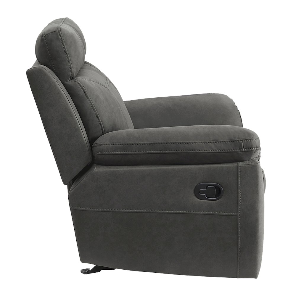 Clifton Microfiber Glider Reclining Chair In Pewter. Picture 5