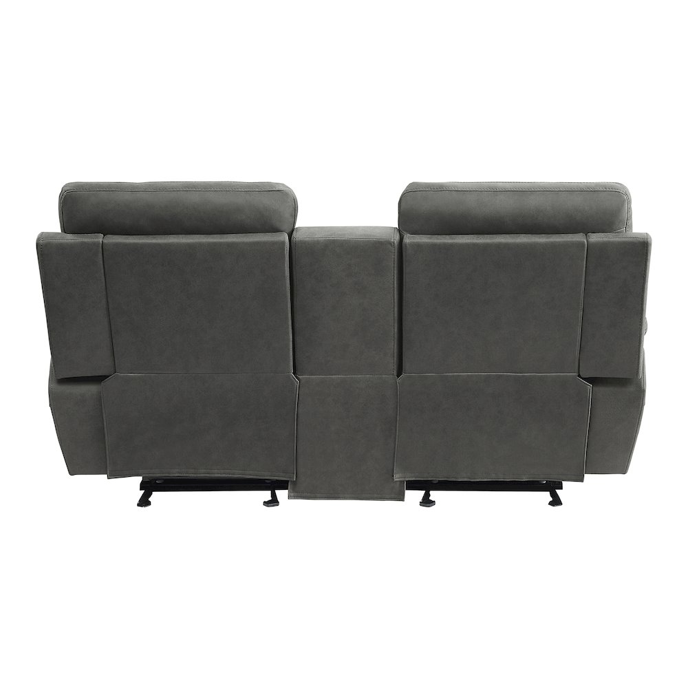 Clifton Microfiber Double Glider Reclining Love Seat In Pewter. Picture 2