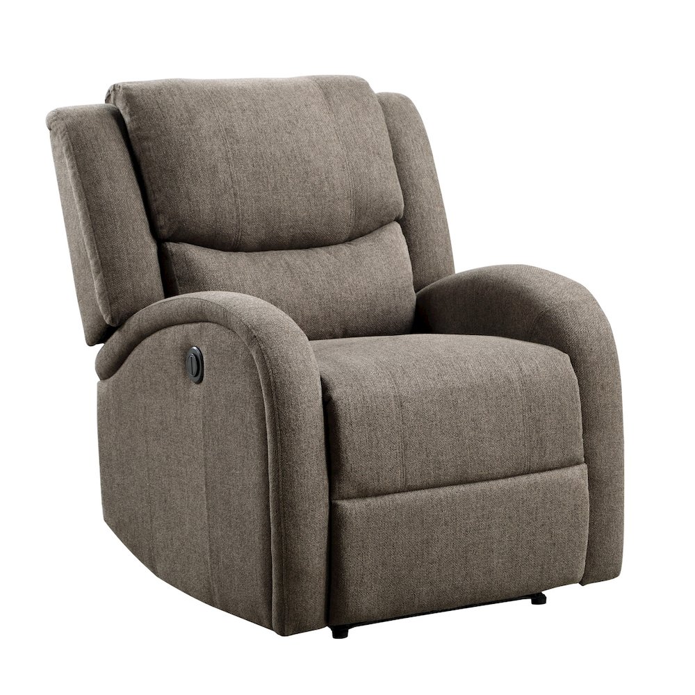 Lexicon Foxcroft Textured Fabric Power Reclining Chair in Brown. Picture 1