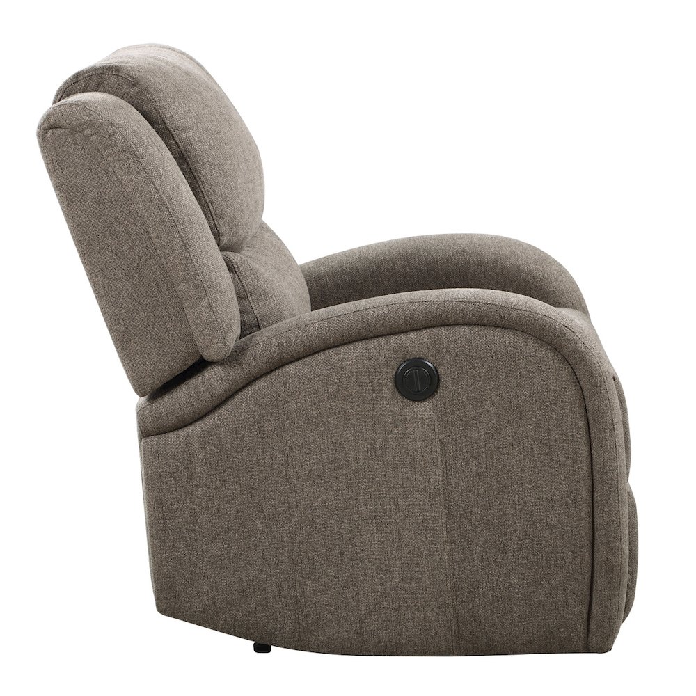 Lexicon Foxcroft Textured Fabric Power Reclining Chair in Brown. Picture 4