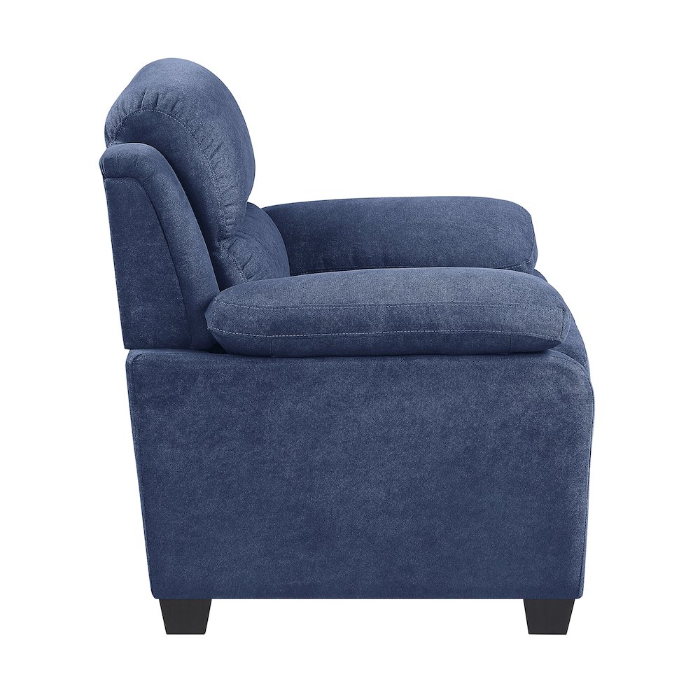 Holleman Textured Fabric Arm Chair In Blue. Picture 5