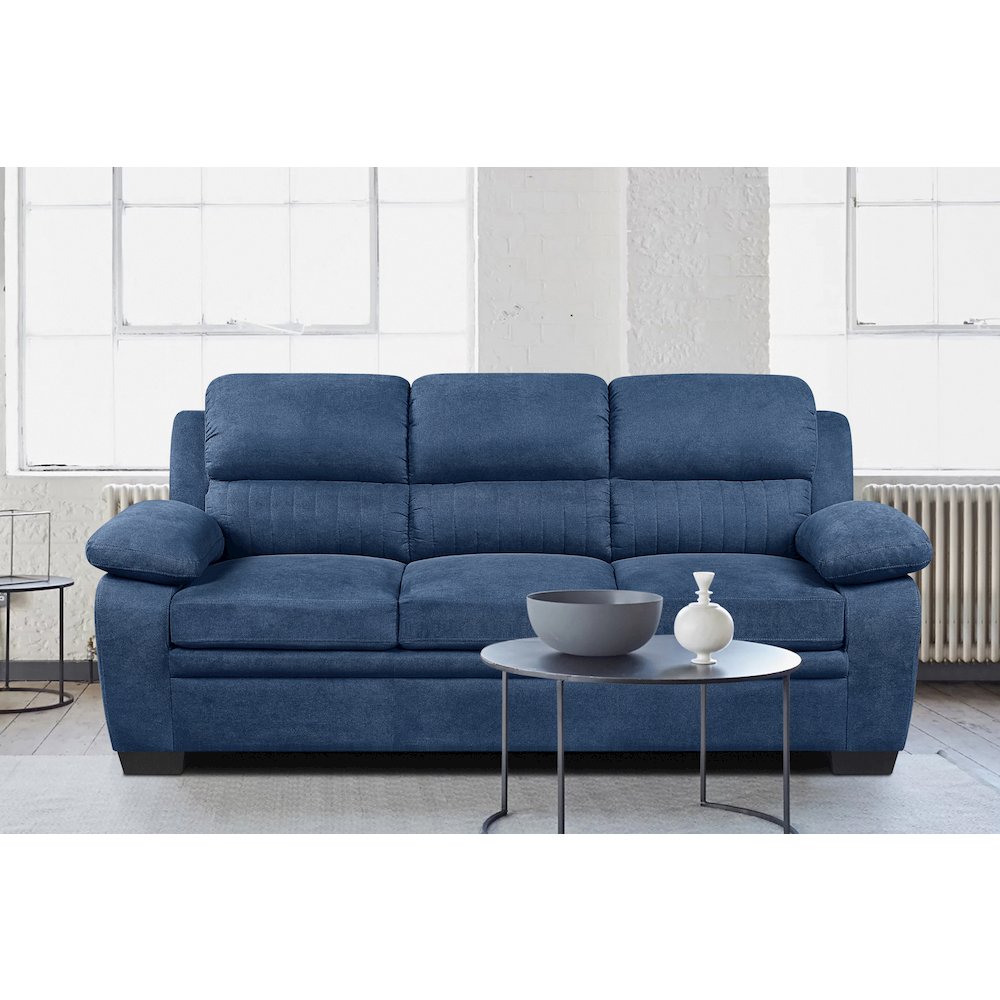 Holleman Textured Fabric Sofa In Blue. Picture 2