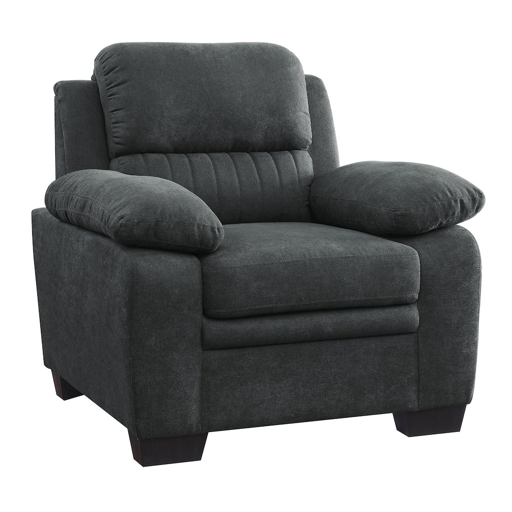 Holleman Textured Fabric Arm Chair In Dark Gray. Picture 1