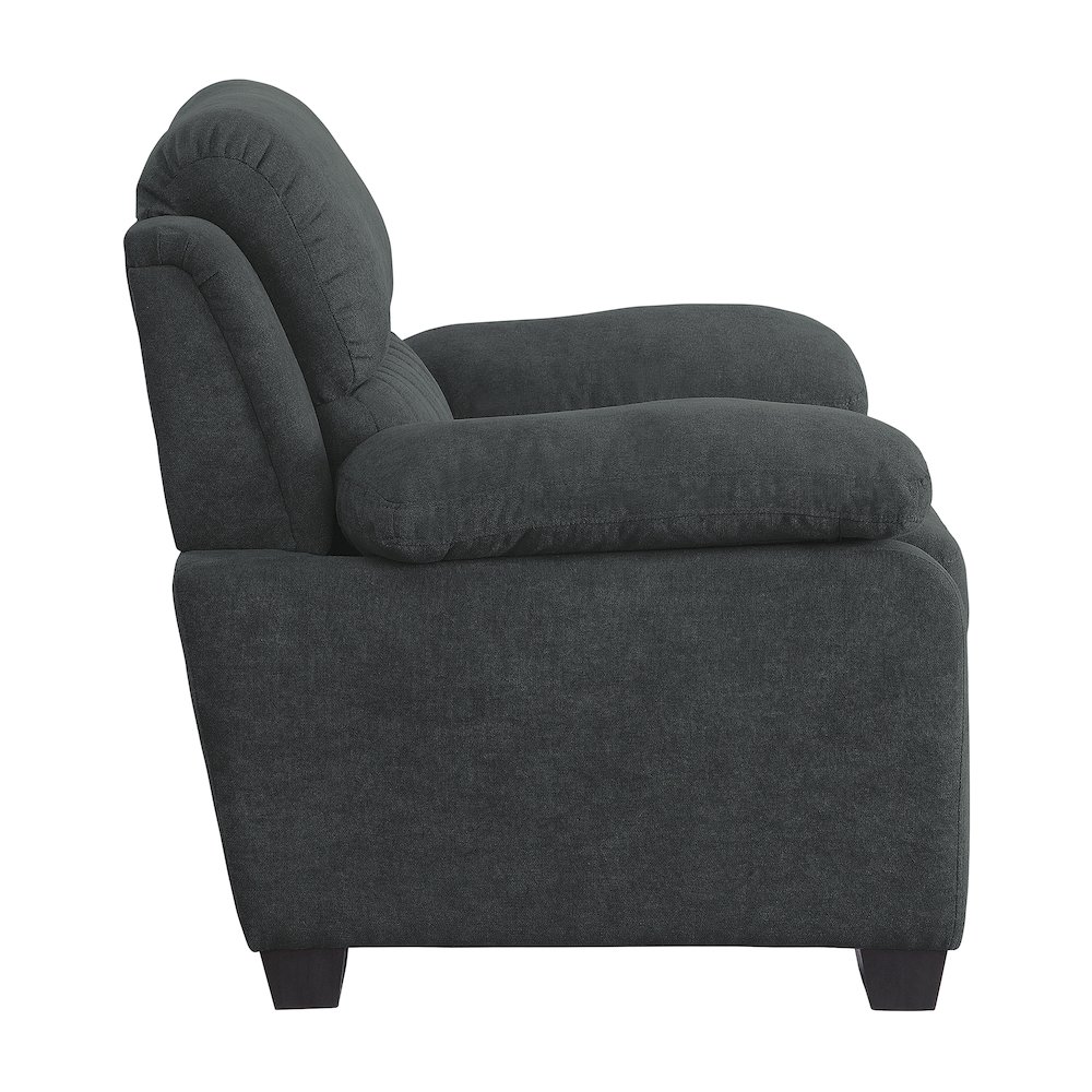 Holleman Textured Fabric Arm Chair In Dark Gray. Picture 5